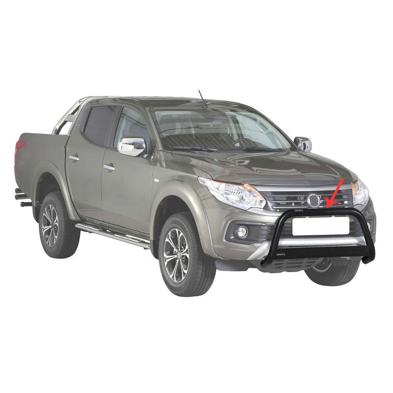 Pare-buffle Avant pour Fiat Fullback 2016-2019 63 mm en Acier Noir