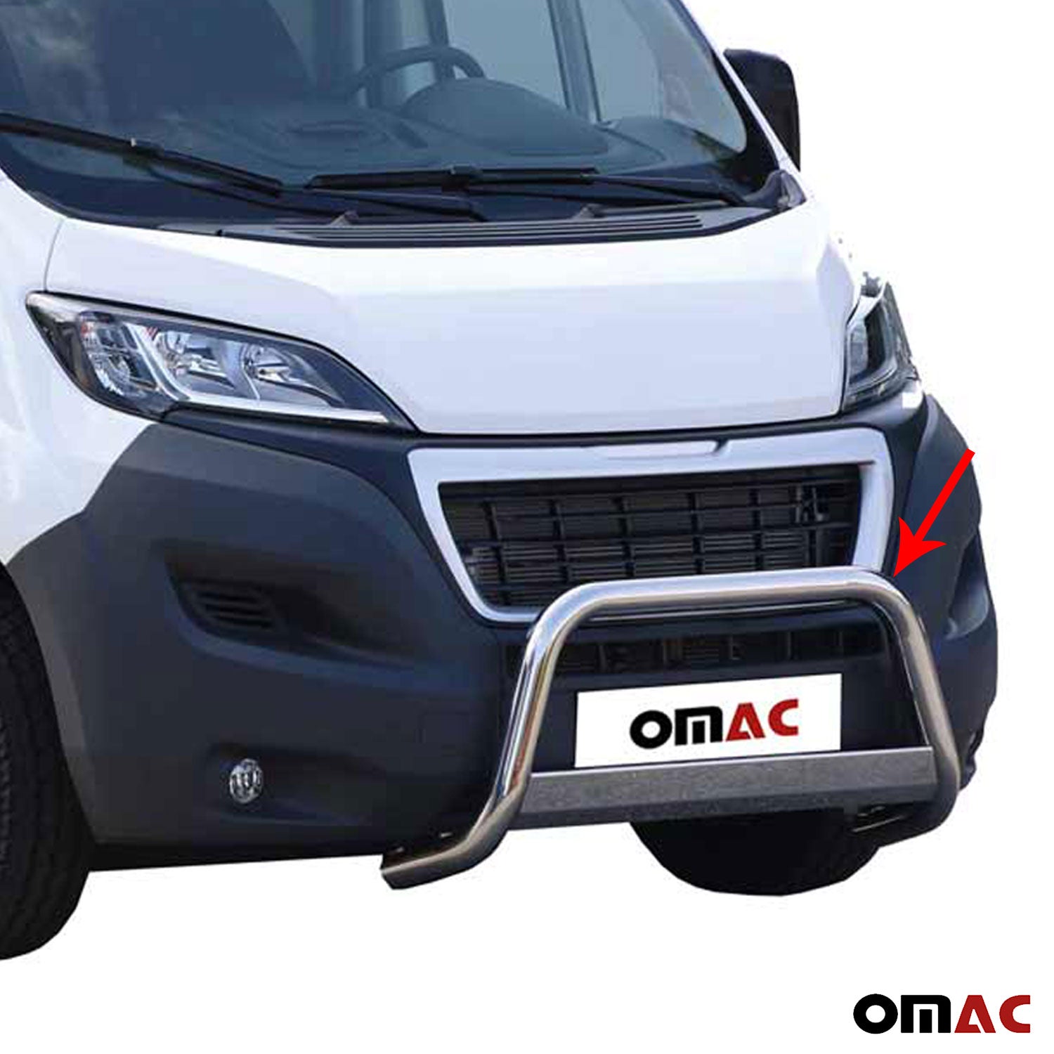 Pare-buffle Avant pour Peugeot Boxer 2014-2023 63 mm en Acier Gris