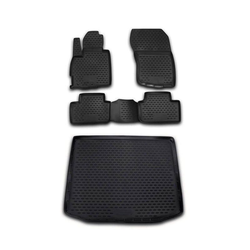 Kit Tapis de sol et coffre pour Mitsubishi ASX 2010-2024 en Caoutchouc TPE Noir