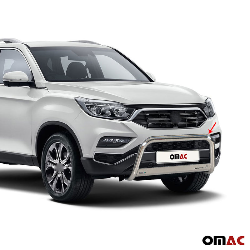 Pare-buffle Avant pour SsangYong Musso 2018-2024 63 mm en Acier Gris