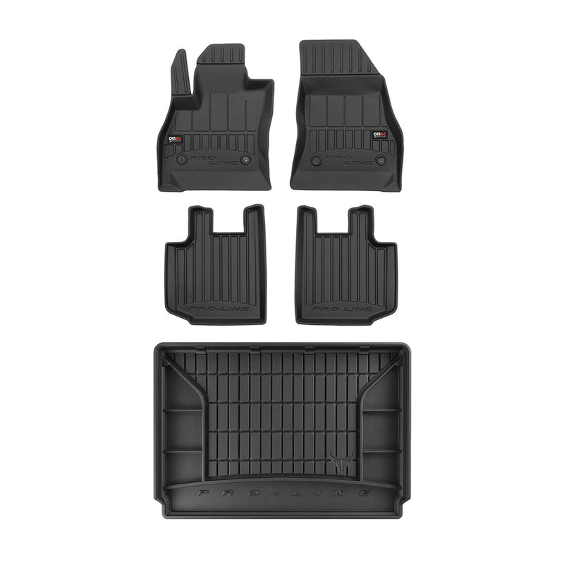 Kit Tapis de Sol et Coffre pour Fiat 500L 2012-2022 TPE Noir