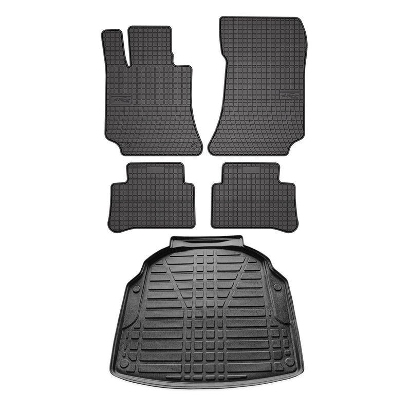 Kit Tapis de sol et coffre pour Mercedes Classe E W212 2009-2016 TPE Noir