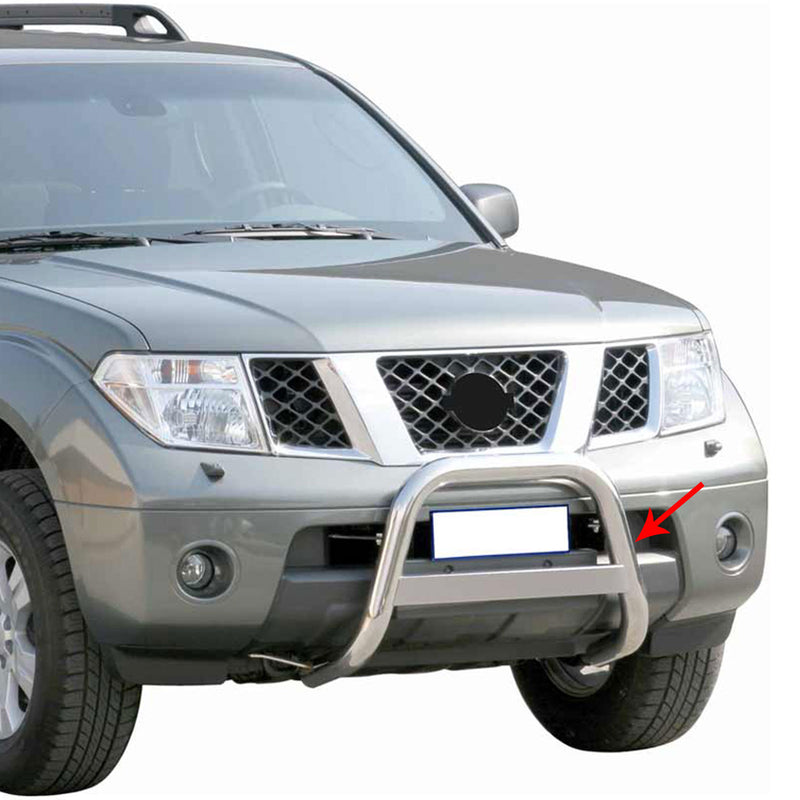 Pare-buffle Avant pour Nissan Navara 2005-2010 63 mm en Acier Gris