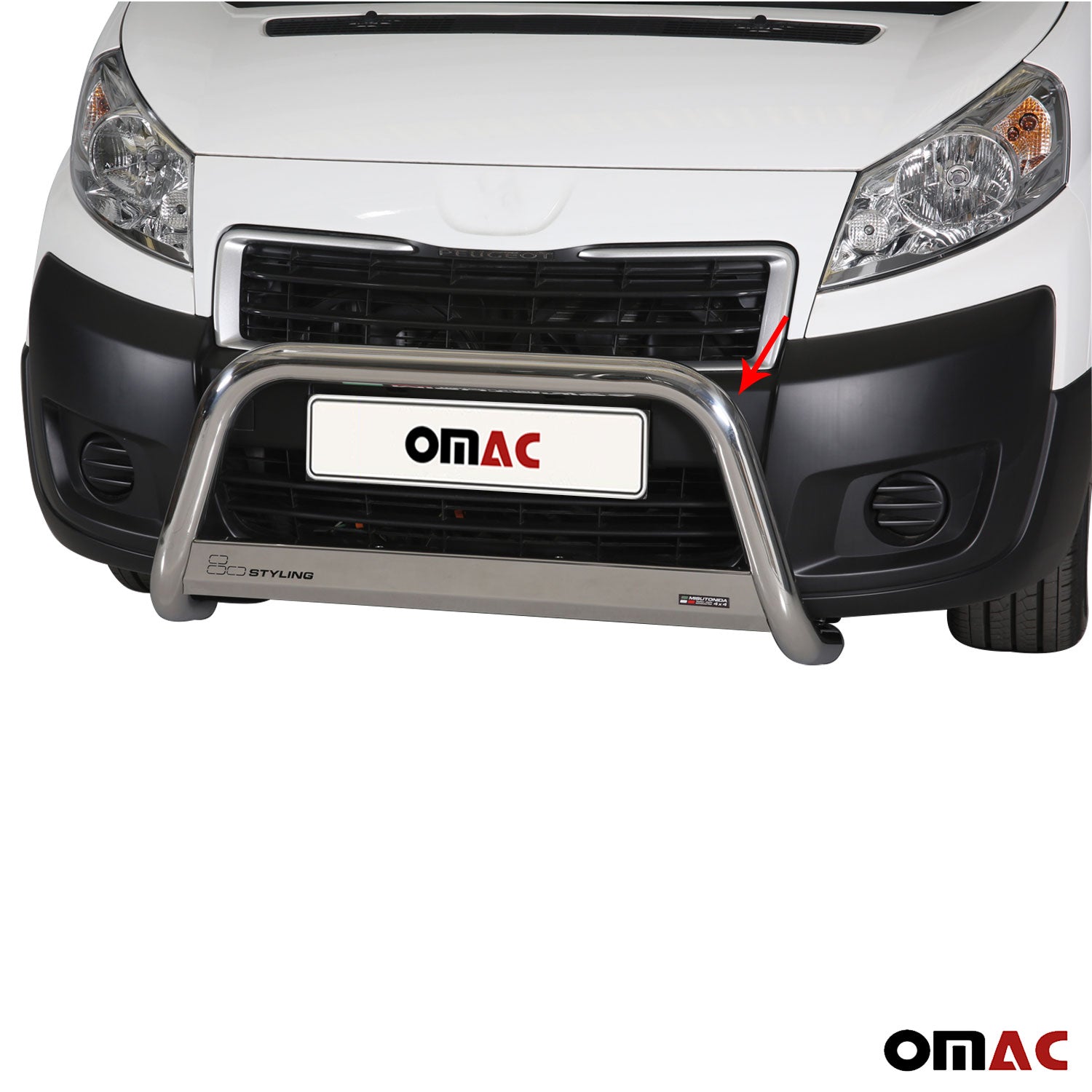 Pare-buffle Avant pour Peugeot Expert 2013-2016 63 mm en Acier Gris