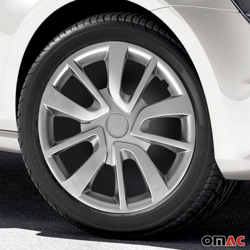 Jeu Enjoliveurs de Roue pour Renault Megane 4Piéces 15 Pouces Gris