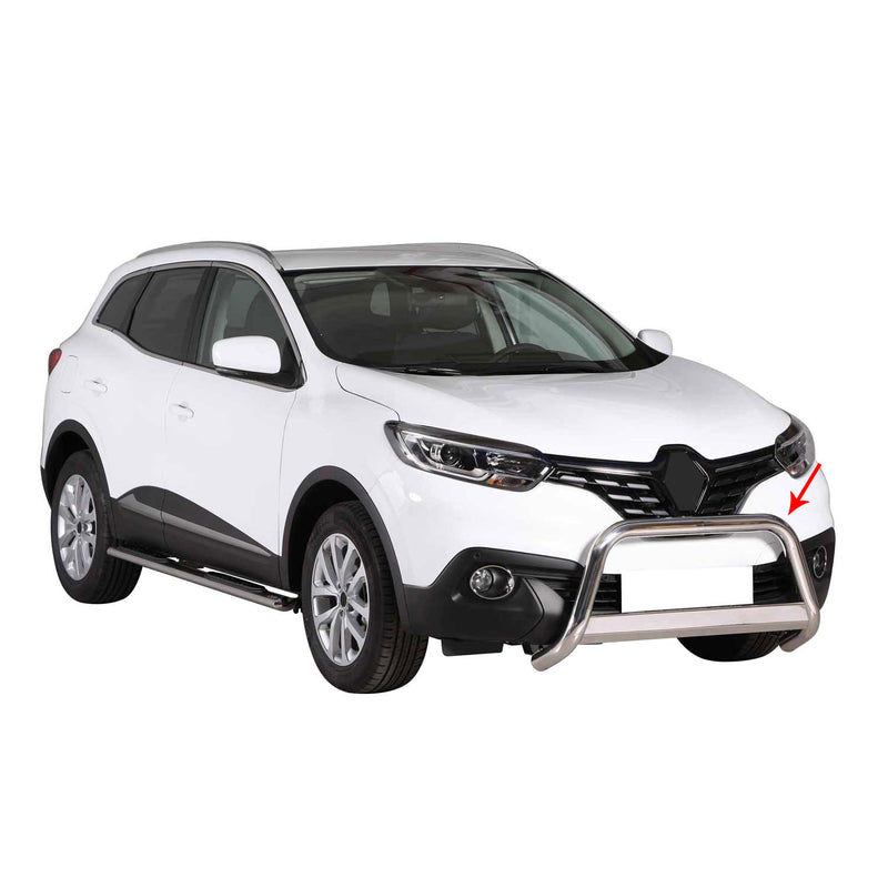 Pare-buffle Avant pour Renault Kadjar 2015-2018 63 mm en Acier Gris