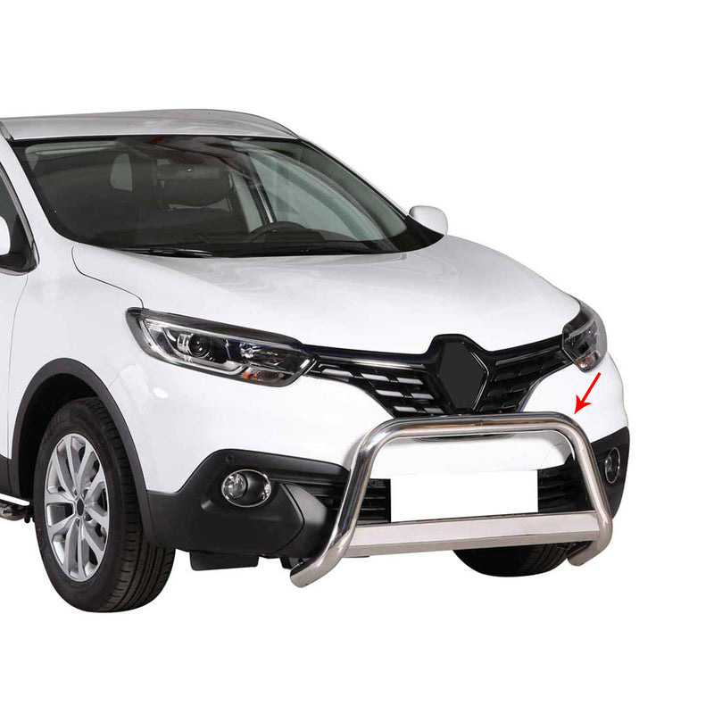 Pare-buffle Avant pour Renault Kadjar 2015-2018 63 mm en Acier Gris