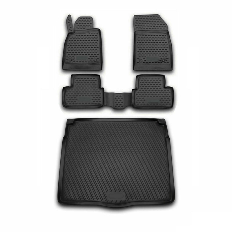 Kit Tapis de sol et coffre pour Opel Astra J 2009-2015 HB en Caoutchouc TPE Noir