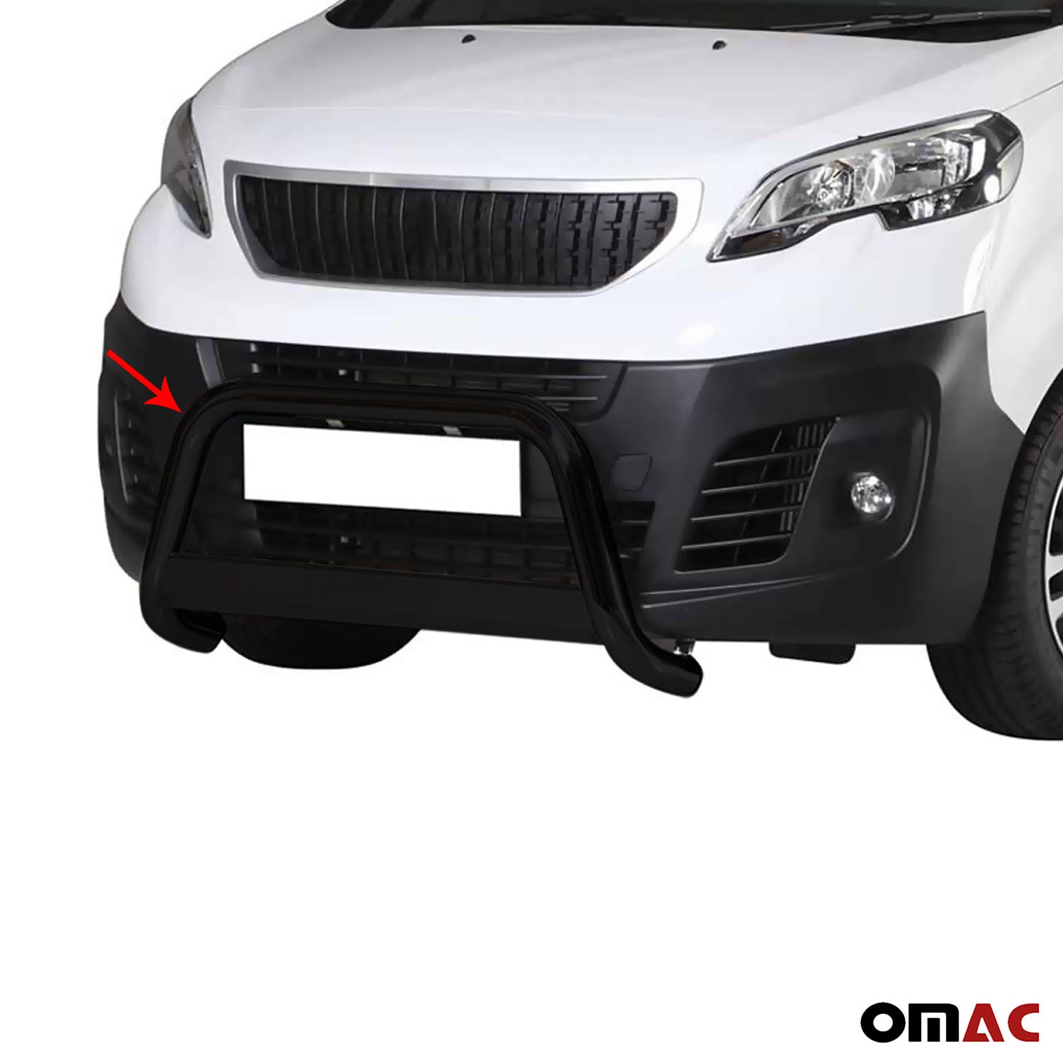 Pare-buffle Avant pour Peugeot Expert 2016-2026 63 mm en Acier Noir
