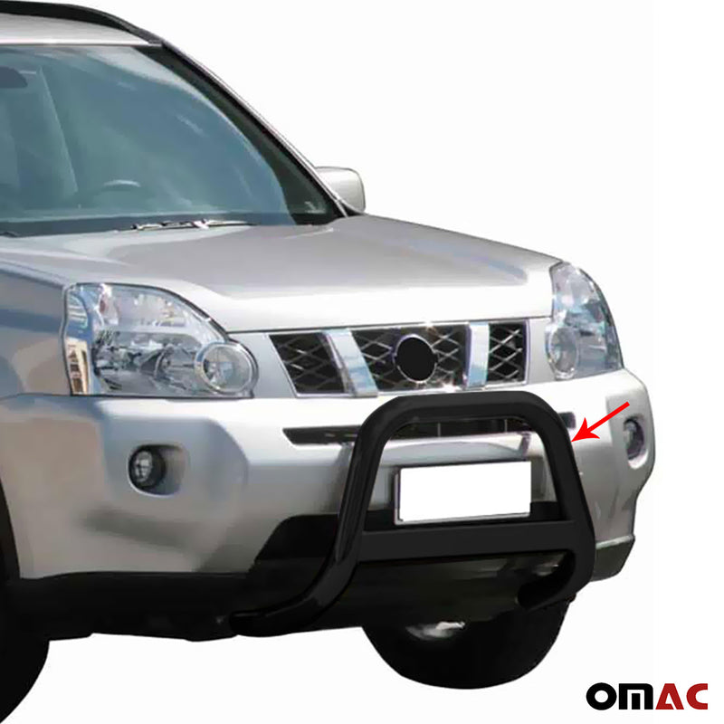 Pare-buffle Avant pour Nissan X-Trail 2007-2010 63 mm en Acier Noir