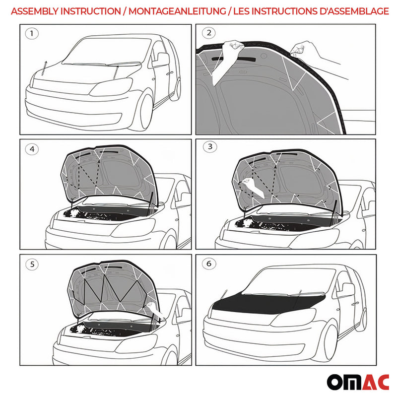 Protège Capot pour Citroen Jumper 2002-2006 Masque vinyle Noir complète