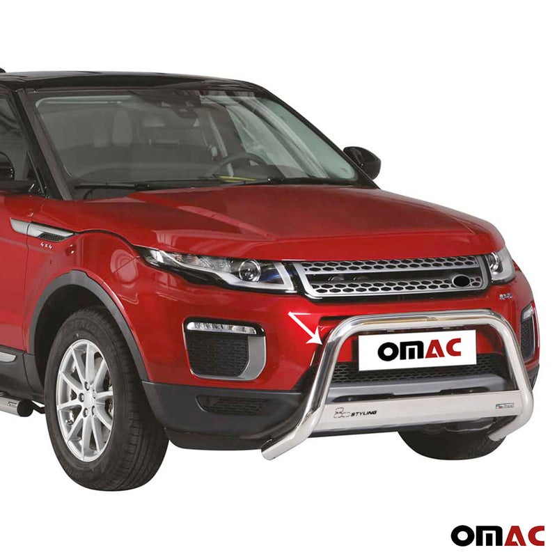 Pare-buffle Avant pour Range Rover Evoque 2016-2021 63 mm en Acier Gris