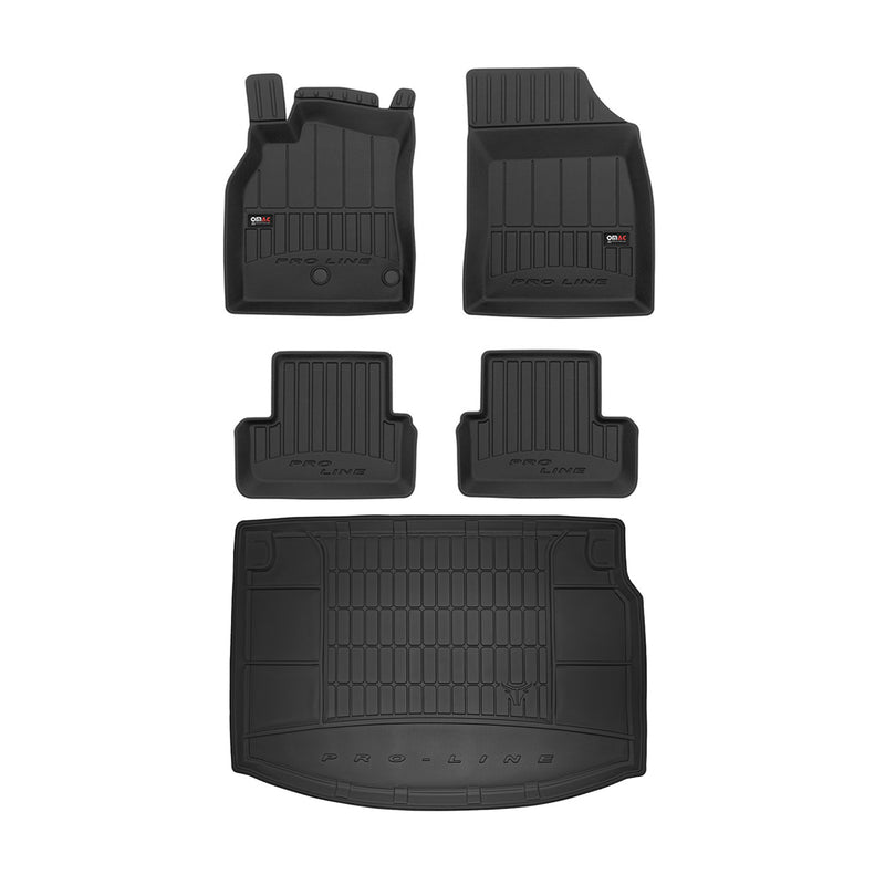 Kit Tapis de Sol et Coffre pour Renault Megane 2008-2015 TPE Noir