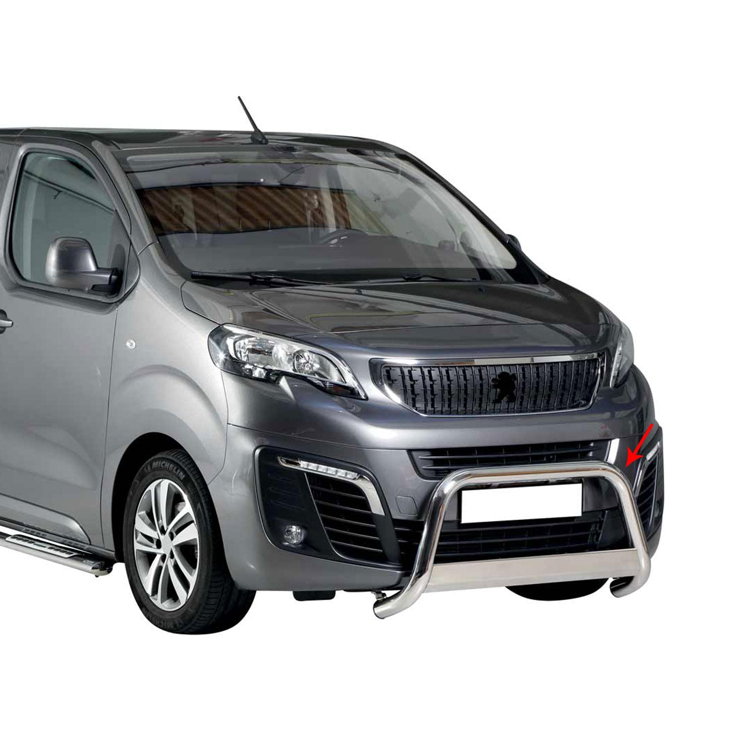 Pare-buffle Avant pour Peugeot Expert Traveller 2016-2026 63 mm en Acier Gris