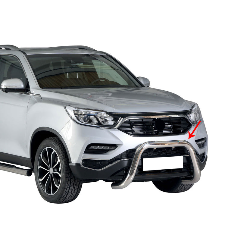 Pare-buffle Avant pour SsangYong Musso 2018-2024 76 mm en Acier Gris