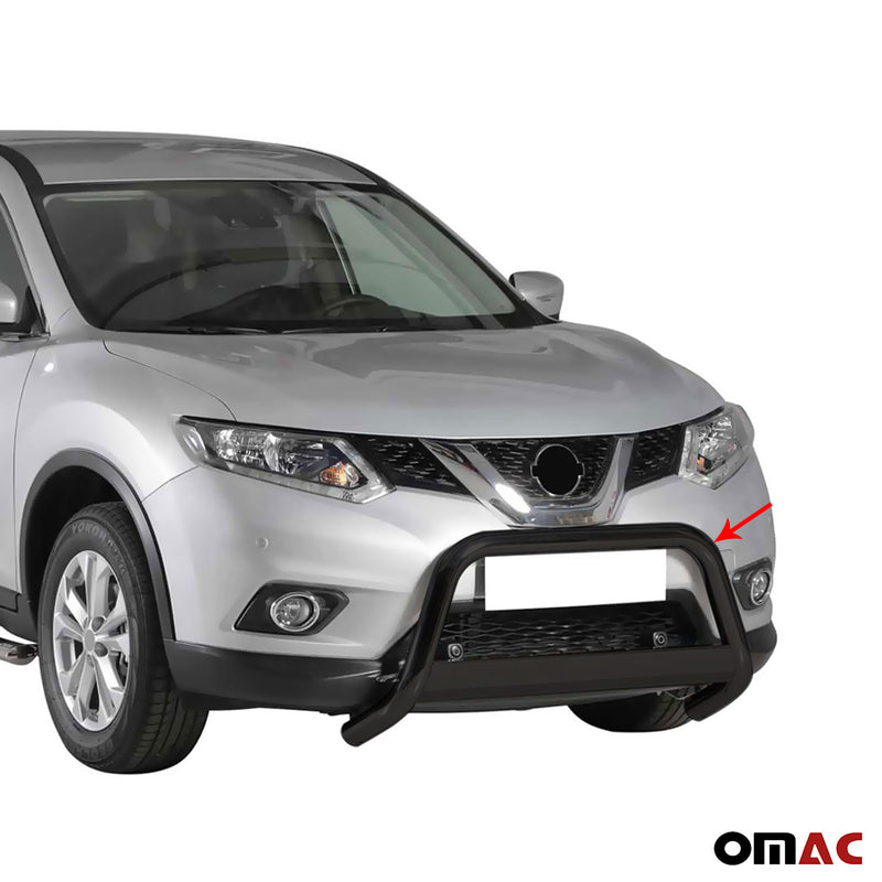 Pare-buffle Avant pour Nissan X-Trail 2015-2017 63 mm en Acier Noir