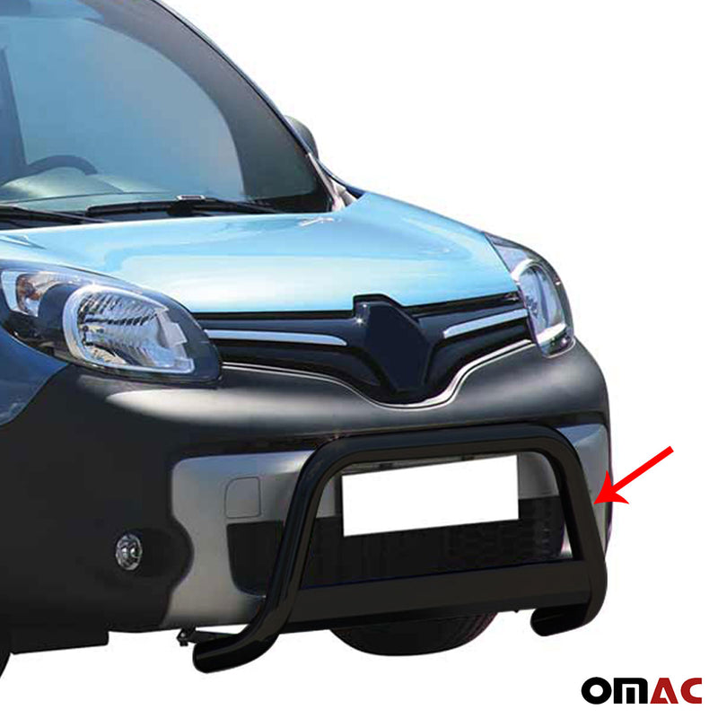 Pare-buffle Avant pour Renault Kangoo 2014-2021 63 mm en Acier Noir