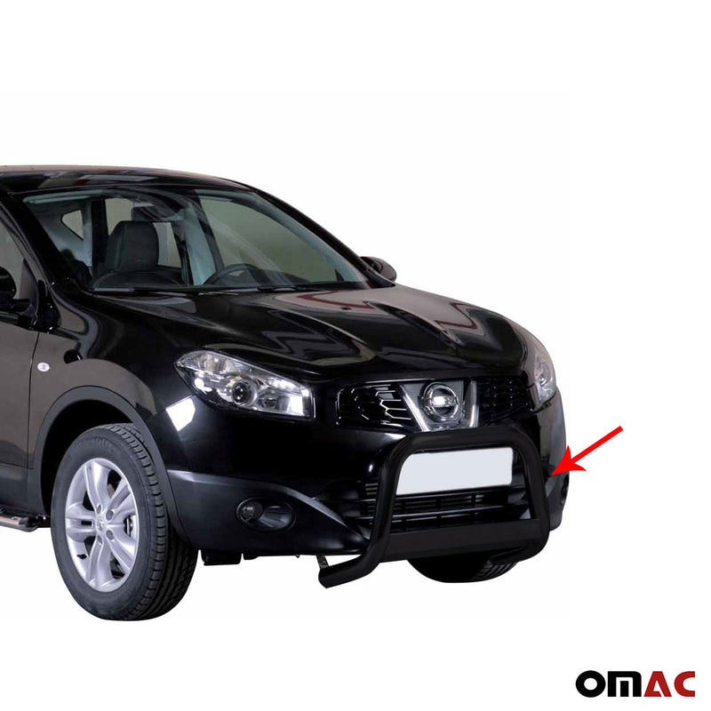 Pare-buffle Avant pour Nissan Qashqai 2010-2013 63 mm en Acier Noir