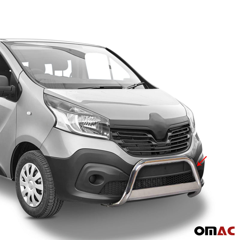 Pare-buffle Avant pour Renault Trafic 2014-2019 63 mm en Acier Gris