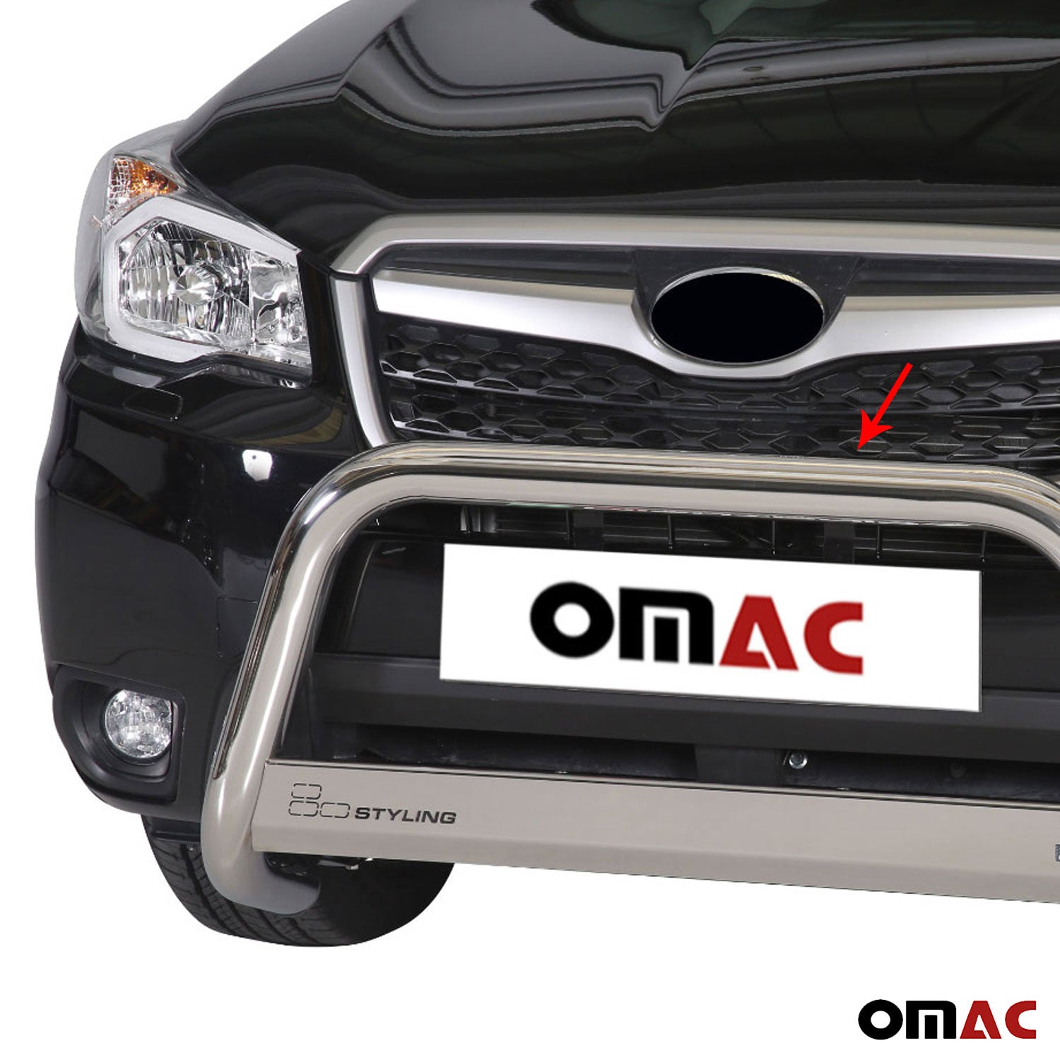 Pare-buffle Avant pour Subaru Forester IV 2013-2015 Pre-FL 63 mm en Acier Gris