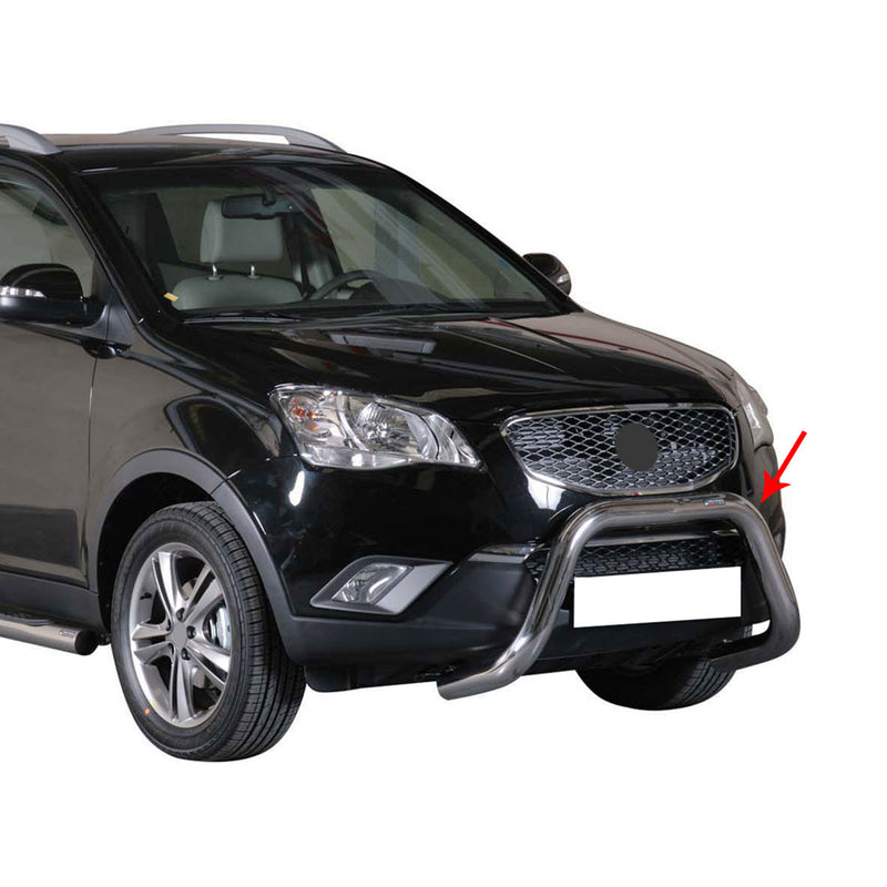 Pare-buffle Avant pour SsangYong Korando 2011-2019 76 mm en Acier Gris