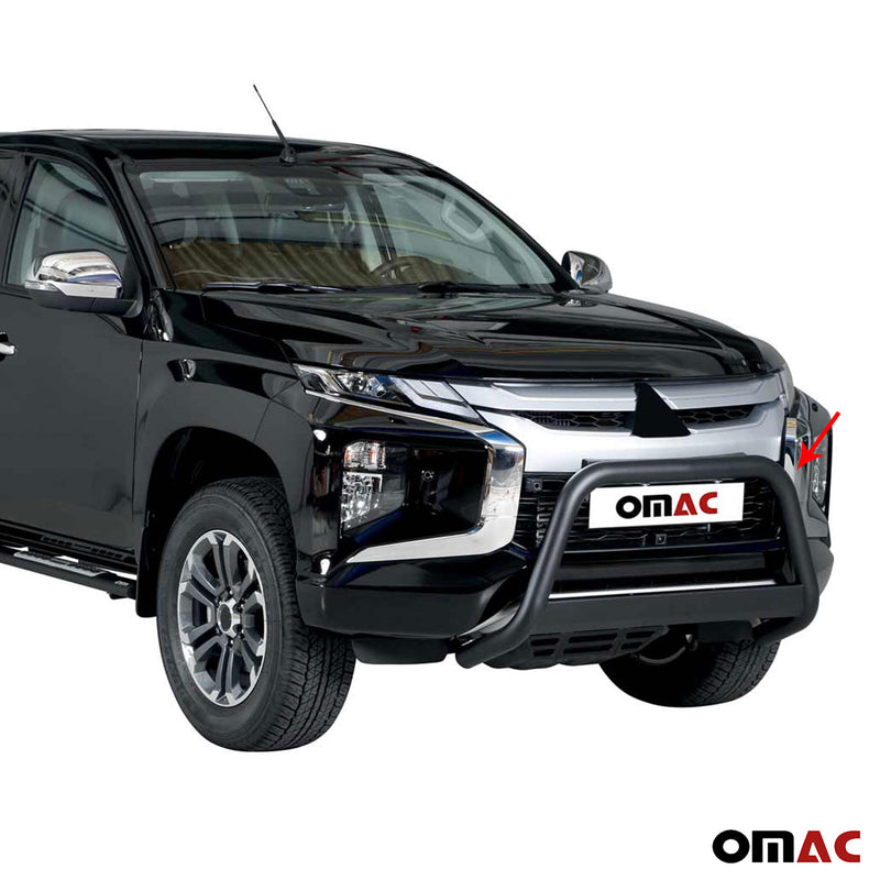 Pare-buffle Avant pour Mitsubishi L200 Club Cab 2019-2024 63 mm en Acier Noir