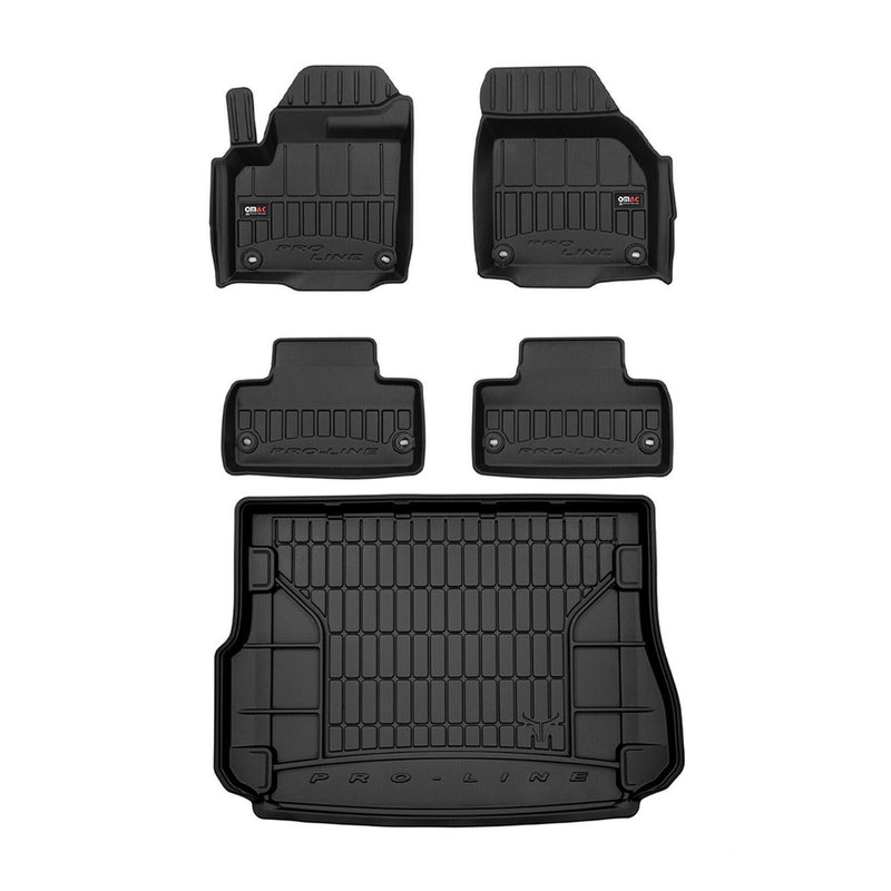 Kit Tapis de Sol et Coffre pour Land Rover Range Rover Evoque 2011-2018 TPE Noir