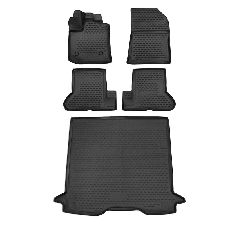 Kit Tapis de sol et coffre pour Dacia Dokker 2015-2024 en Caoutchouc TPE Noir