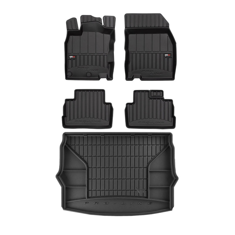 Kit Tapis de Sol et Coffre pour Nissan Qashqai 2013-2022 TPE Noir