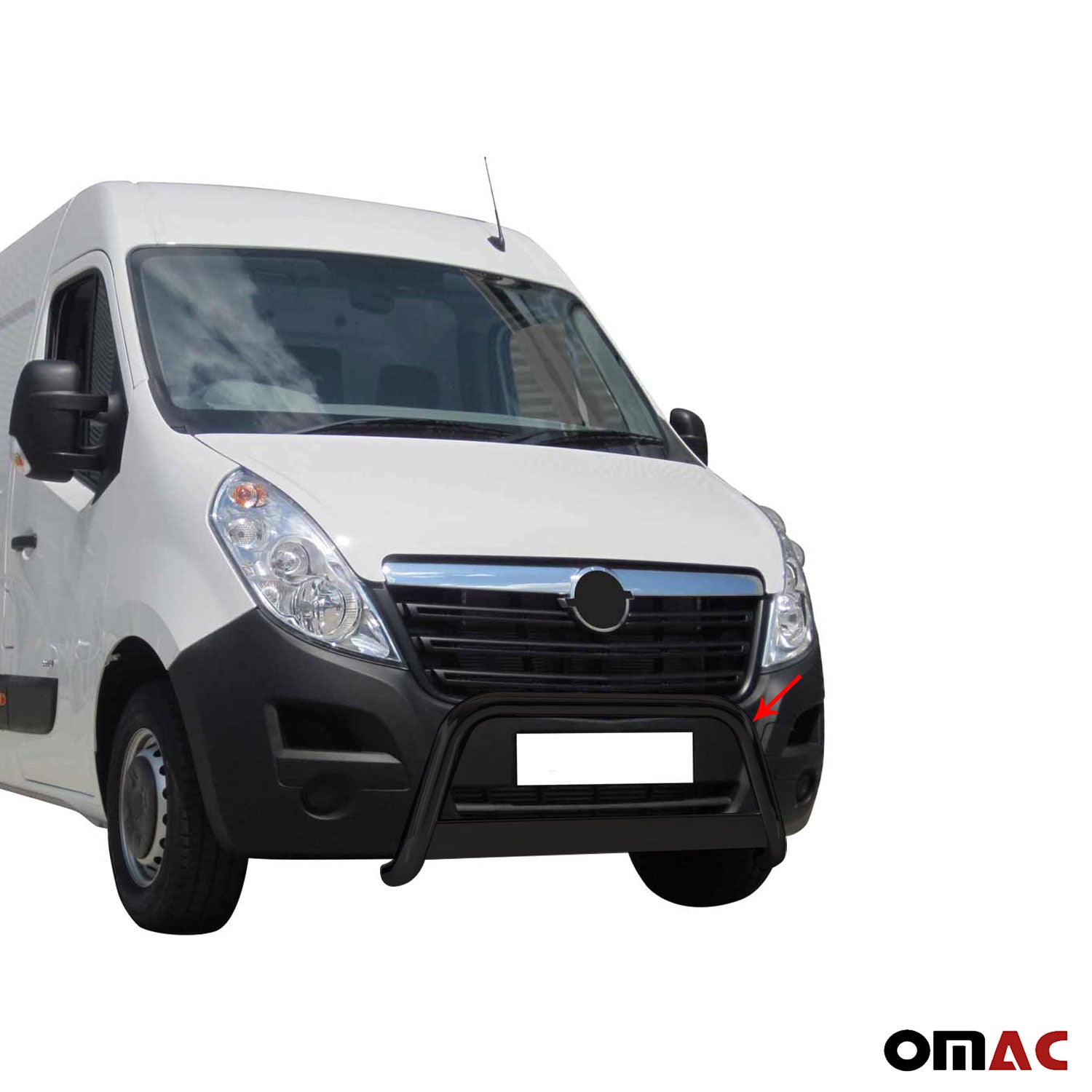 Pare-buffle Avant pour Opel Movano 2010-2021 63 mm en Acier Noir