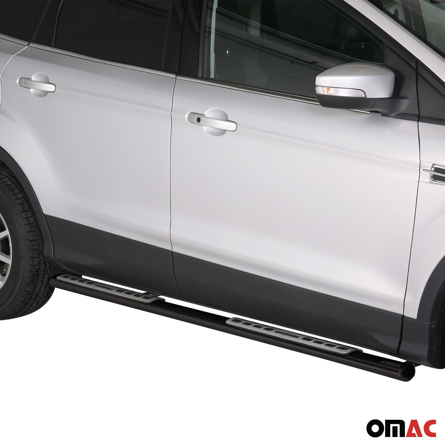 Marchepieds Latéraux pour Ford Kuga II 2012-2017 Pre-FL Acier Inoxydable Noir