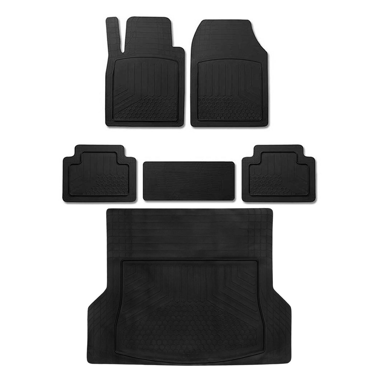 Kit Tapis de sol et coffre pour Volvo V60 Antidérapante Imperméable Noir 6Pcs