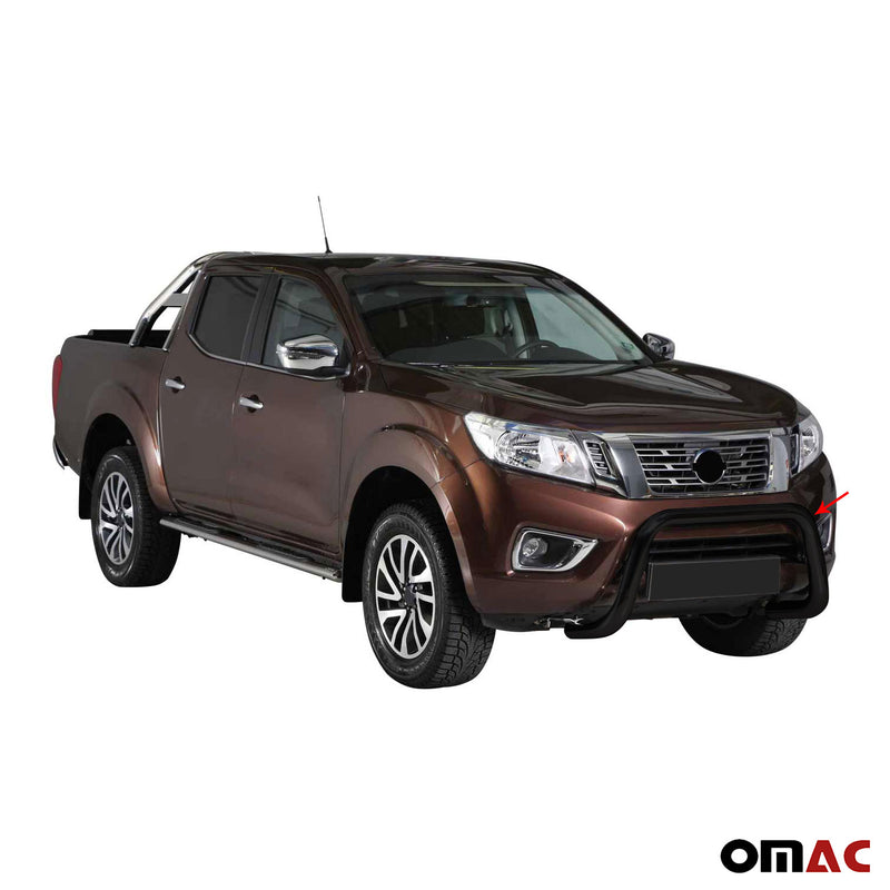 Pare-buffle Avant pour Nissan NP300 Navara 2016-2021 76 mm en Acier Noir