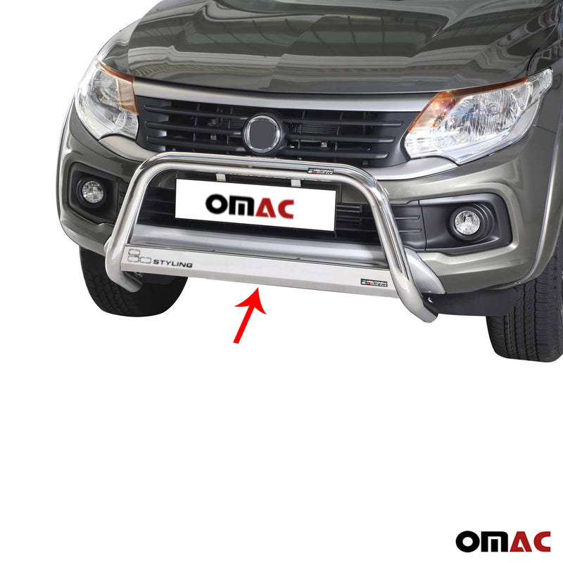 Pare-buffle Avant pour Fiat Fullback 2016-2019 63 mm en Acier Gris