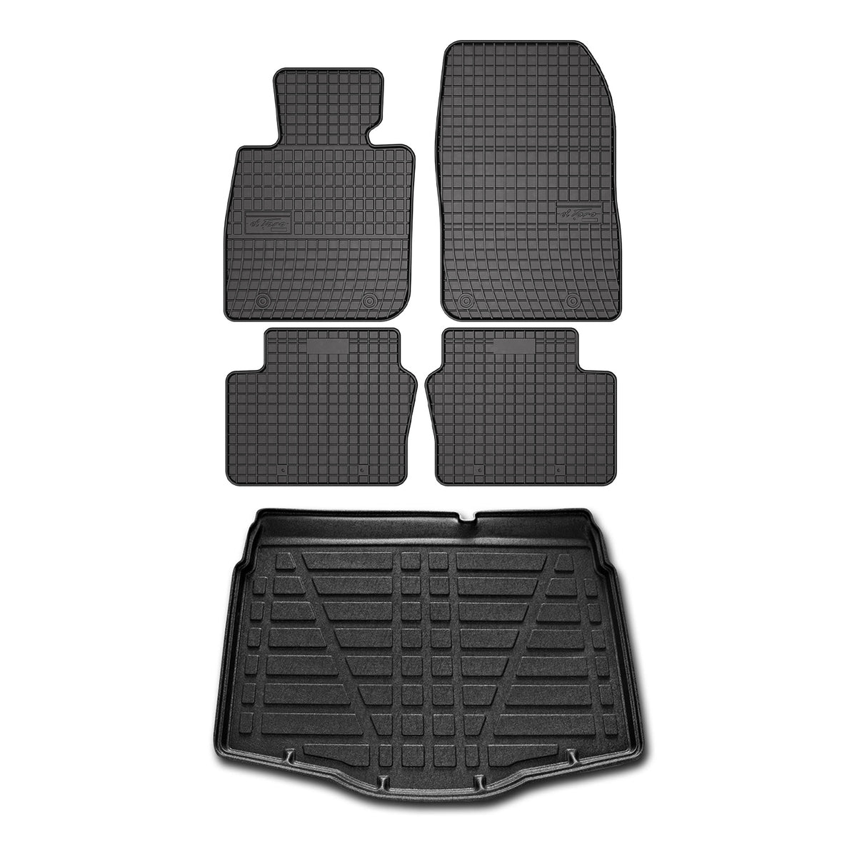 Kit Tapis de sol et coffre pour Mazda CX3 2015-2024 TPE Noir