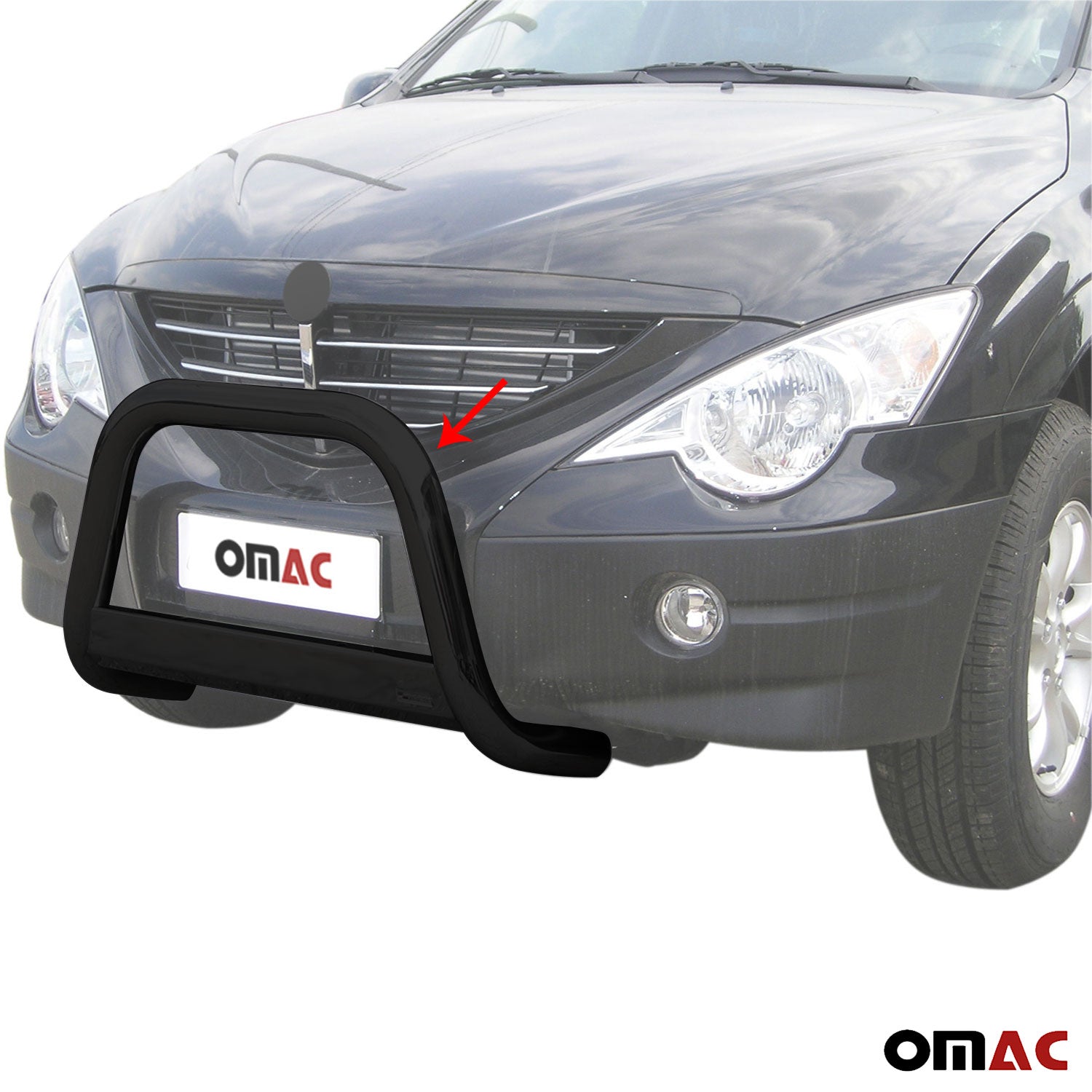 Pare-buffle Avant pour SsangYong Actyon 2006-2012 63 mm en Acier Noir