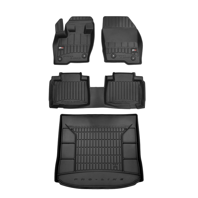 Kit Tapis de Sol et Coffre pour Ford Edge 2014-2022 TPE Noir