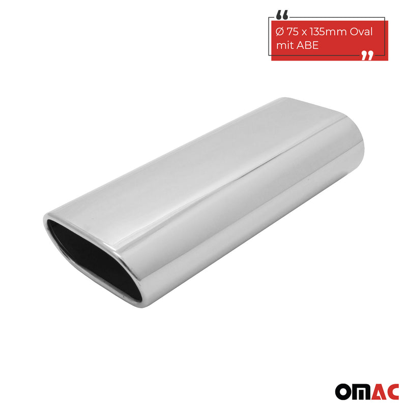 Embout d'échappement 75 x 135mm ovale à souder Silencieux arrière avec ABE